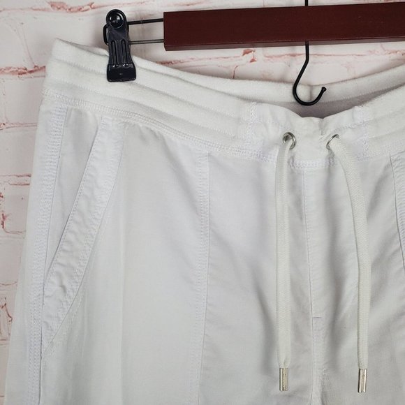 RLX Ralph Lauren Womens Convertible Pants S White Golf Hiking Pockets Drawstring - Picture 2 of 14